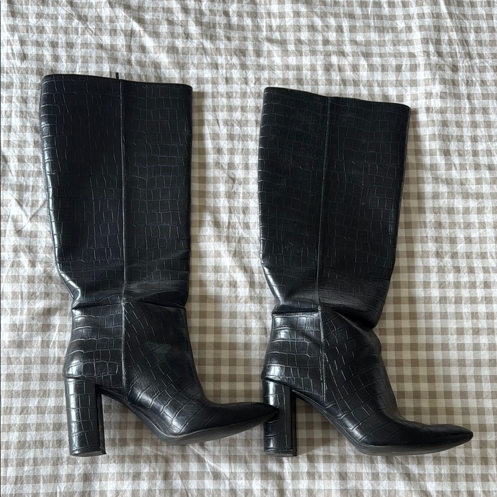 Black knee high boots